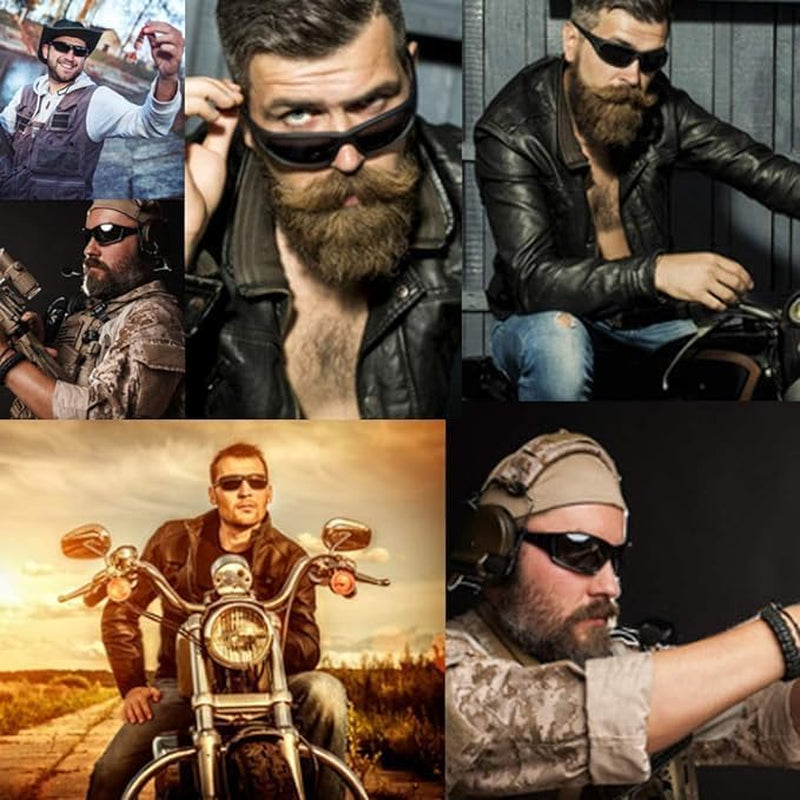 Mens Black Super Dark Sunglasses - Slim Wrap around Gangster Style