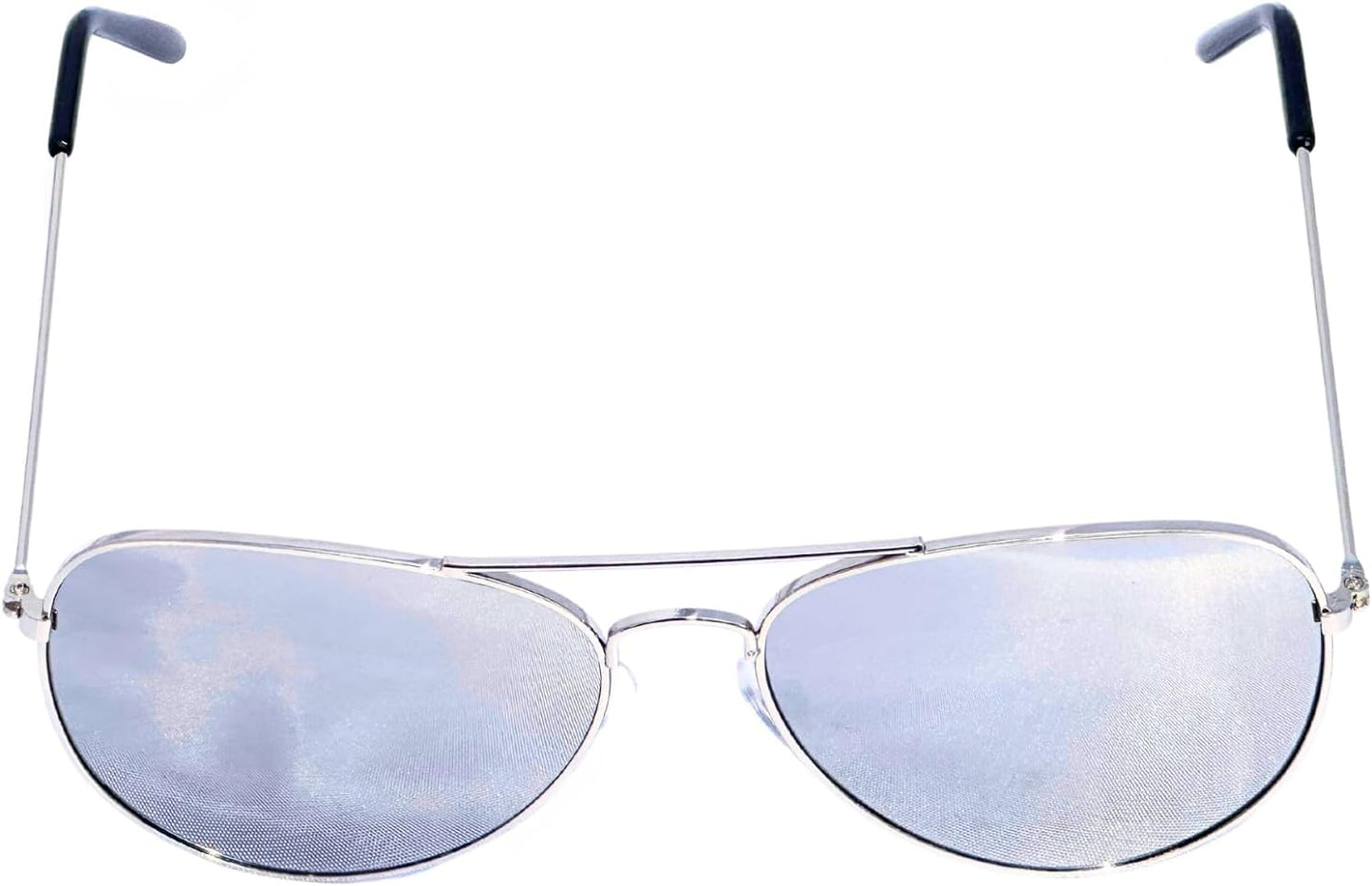 Aviator Sunglasses Full Mirror Lenses Silver Metal Frame UV400 Protection