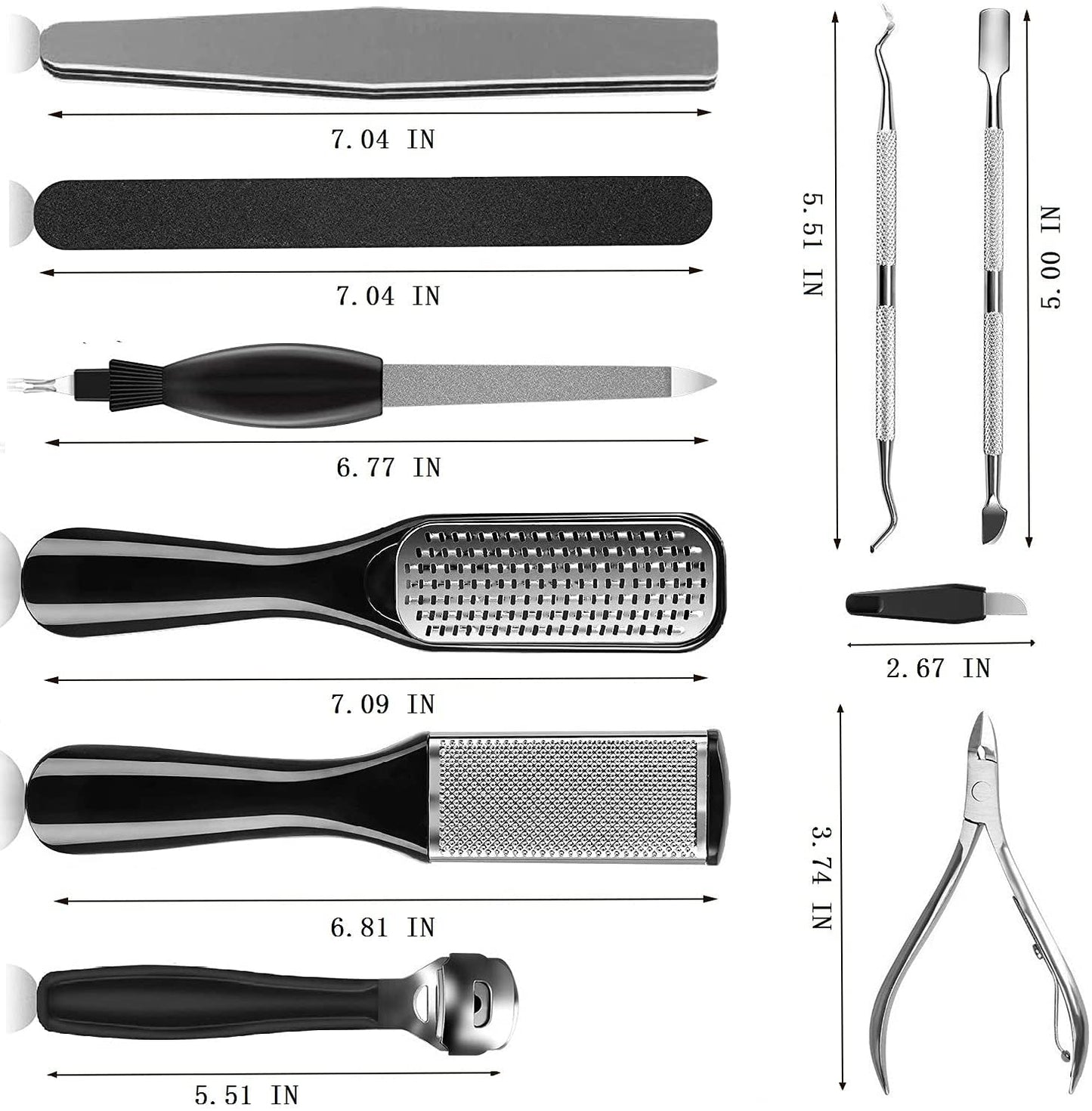 Professional Pedicure Tools Set, 26 in 1 Stainless Steel Foot Care Kit Foot Rasp Dead Skin Remover Pedicure Kit,Foot File Kit Foot Callus Remover, for Men Women Travel