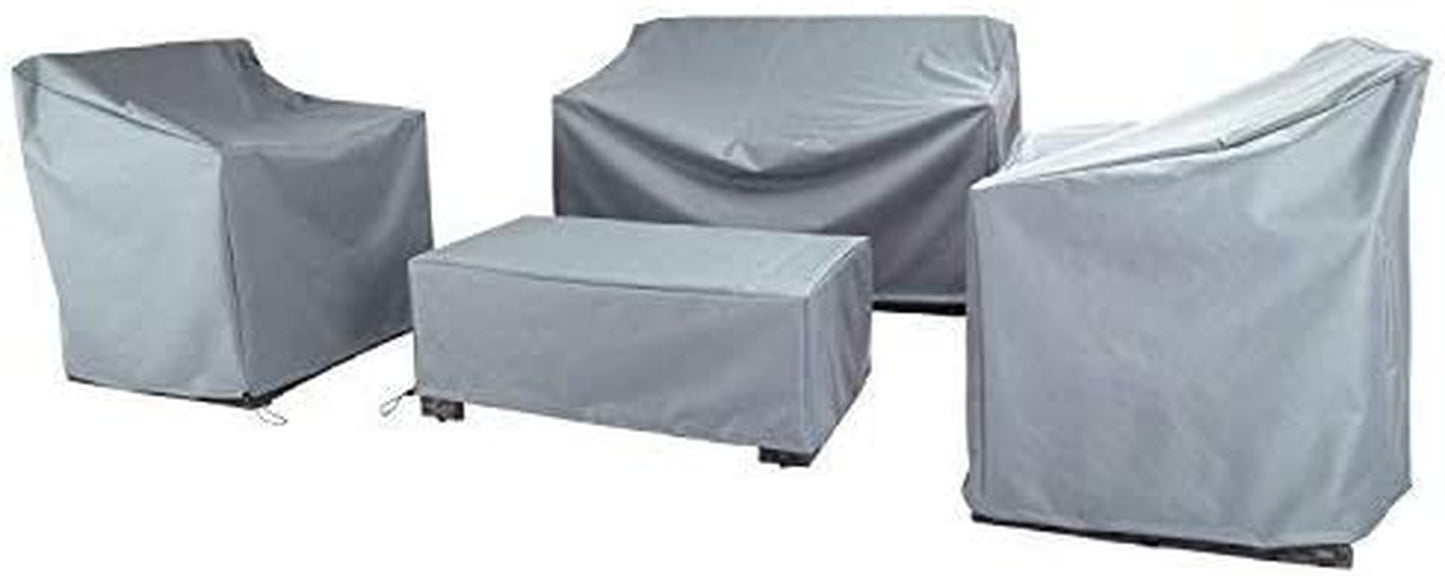 Baner Garden N87 4-Piece Outdoor Veranda Patio Garden Furniture Cover Set with 600D Durable and Water Resistant Fabric (Grey)