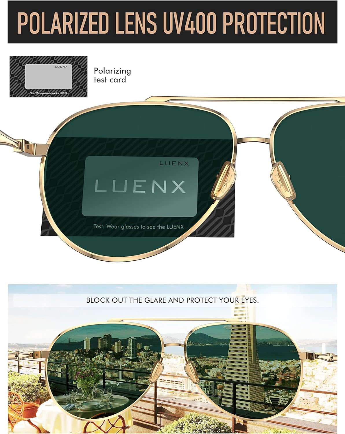 Aviator Sunglasses for Women Men Polarized Lens Trendy Sun Glasses - UV 400 Protection 60MM with Accessories Driving