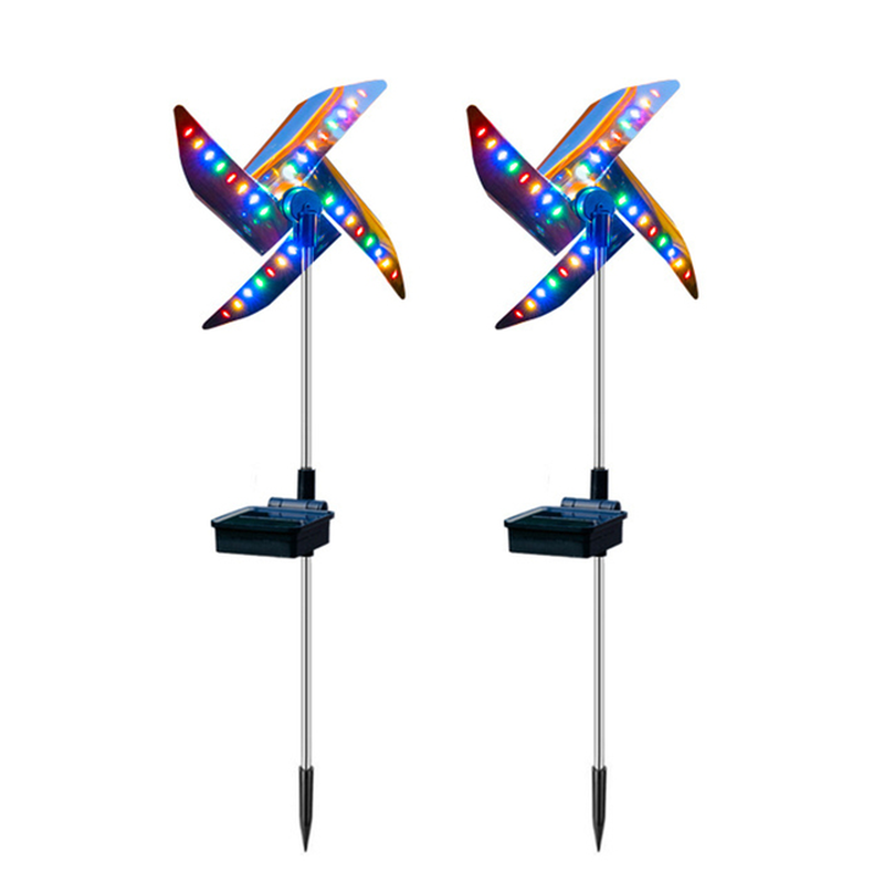 Solar Powered Outdoor Windmill Lamp Holiday Lights 32LED Spot Light Outdoor Garden Decor Windmill Waterproof Night Light