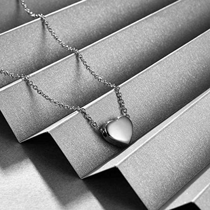 Heart Necklace and Bracelet for Women Girls Stainless Steel Initial Jewelry Set