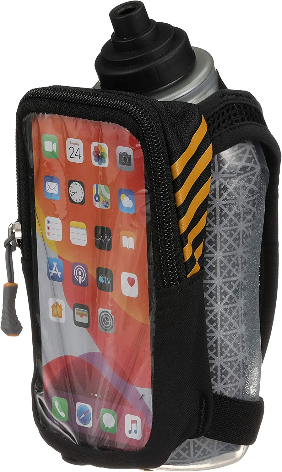 Speedview Flask, Handheld Water Bottle & Phone Case Holder, Insulated for Running & Walking, 18Oz
