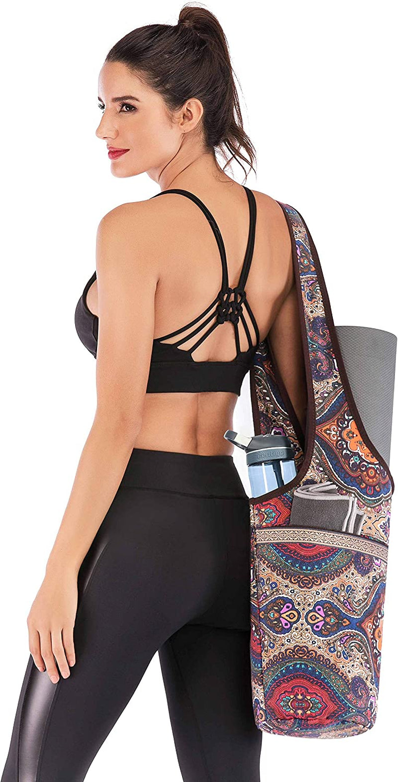 Yoga Mat Bag with Large Size Pocket and Zipper Pocket, Fit Most Size Mats