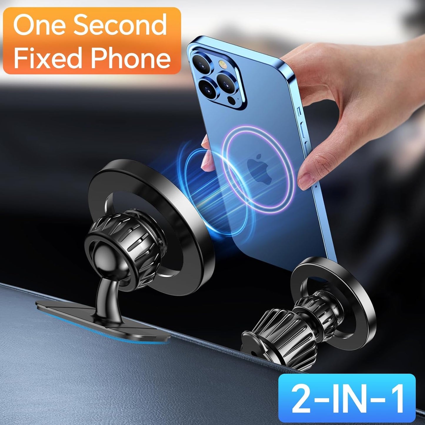 For Iphone Magsafe Car Mount【20 Super Magnets】Magnetic Phone Holder for Car Dashboard【360° Rotation】Hands Free Car Phone Holder Mount Dash Fit Iphone 15 14 13 12 Pro Max plus Magsafe Car Accessories