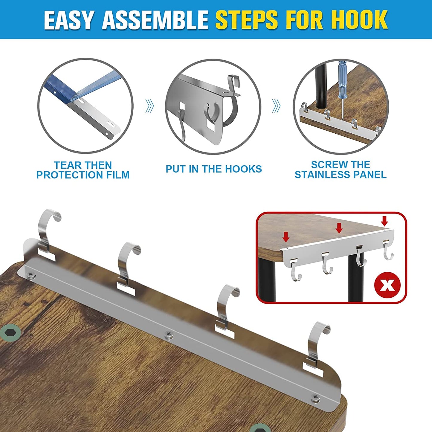 Kitchen Countertop Organizer Kitchen Organization, 3 Tier Shelf Moveable Corner Shelf Organizer for Kitchen Counter, Bathroom Counter, Spice Rack, Coffee Area, over Sink, Dresser Table (Rustic Brown)