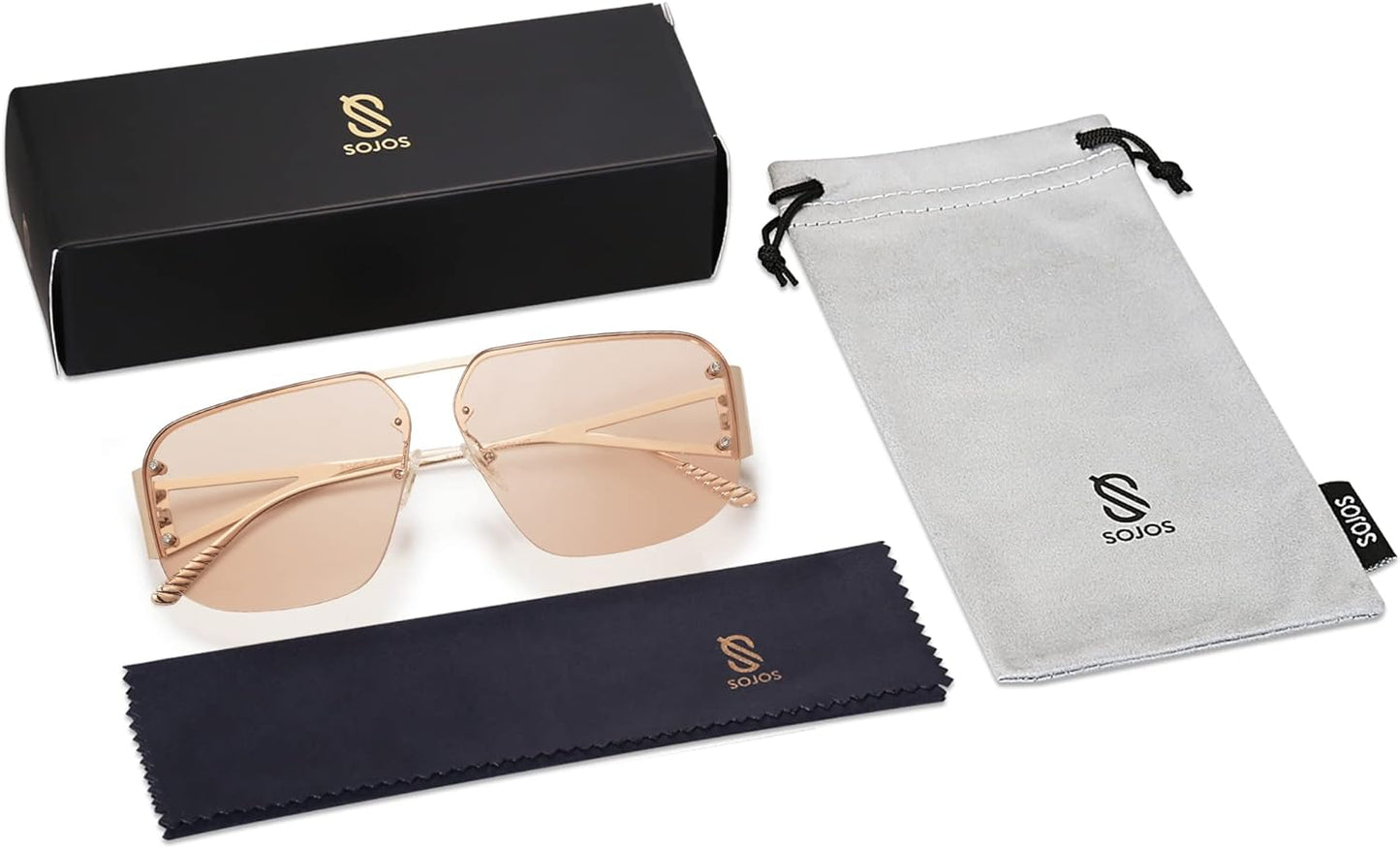 Trendy Aviator Sunglasses Mens Womens Retro Metal Rimless Frame Shades Lentes De Sol Para Mujer SJ1192