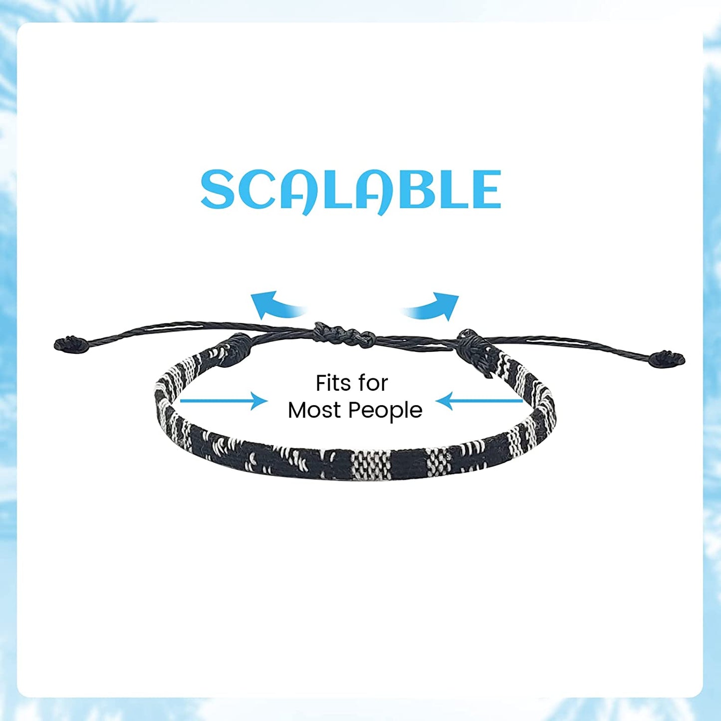 5 Pcs Surfer Beach Bracelet Men Women, Bracelets for Men, Handmade Boho Ankle Bracelet Summer Hippie Jewelry Beachy Braided Bracelets Adjustable, Unisex Rope String Anklet Waterproof for Men Women