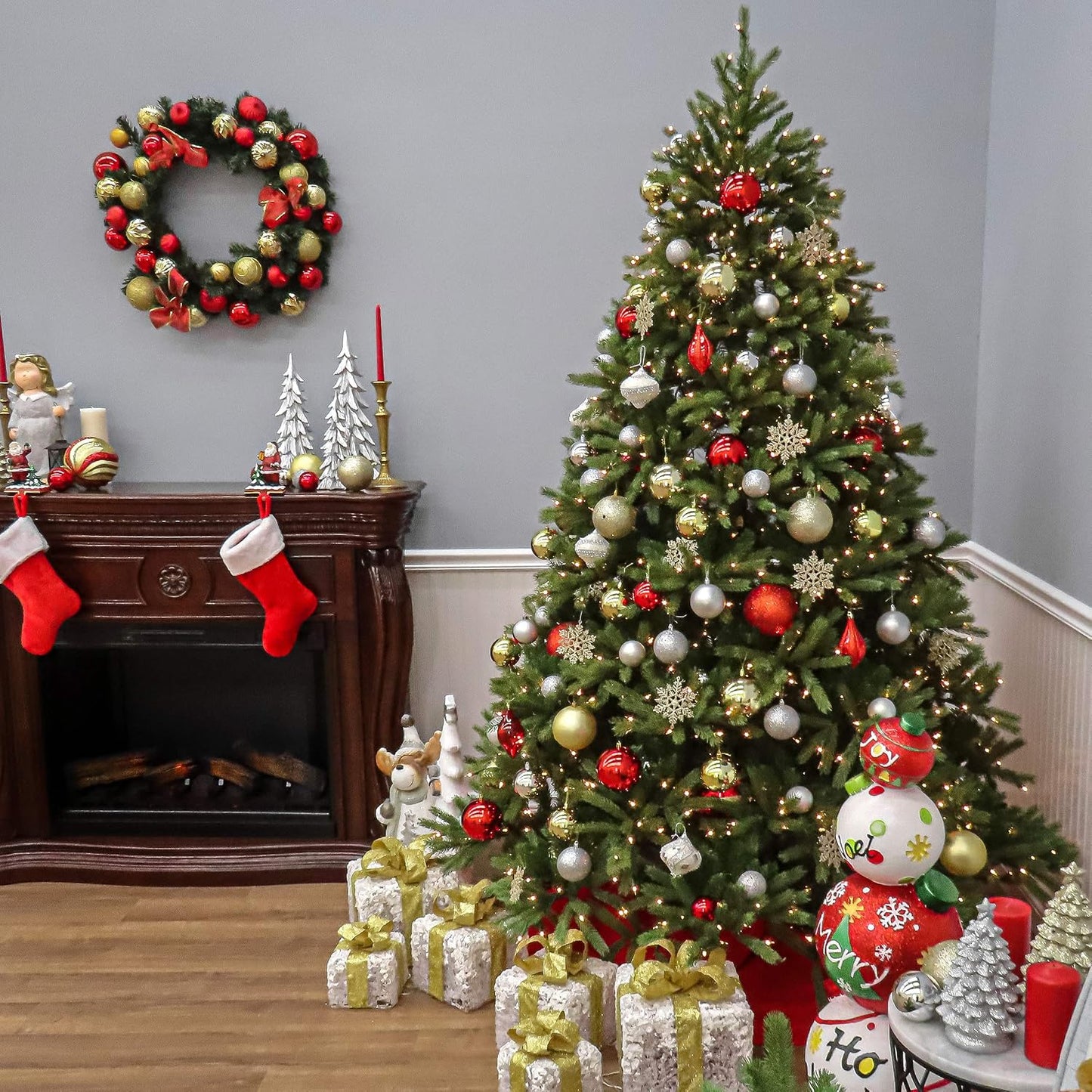 National Tree Company 7.5Ft Pre-Lit Jersey Fraser Fir Christmas Tree