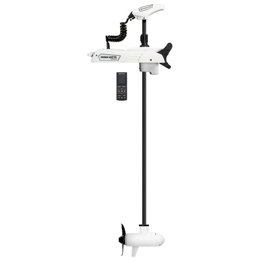 Boat motor with control handle on a white background