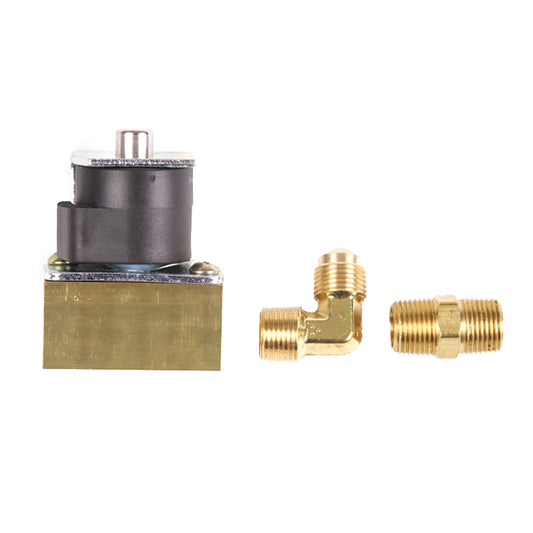 Trident Marine 12VDC Low-Pressure Brass Solenoid Shut-Off Valve 3/8" Female Ports  2 Brass Connection Fittings [1300-7706.2-KIT]