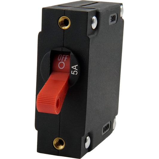 Egis A Series Red Toggle Panel Mount Circuit Breaker - Single Pole 5A [3221-05]