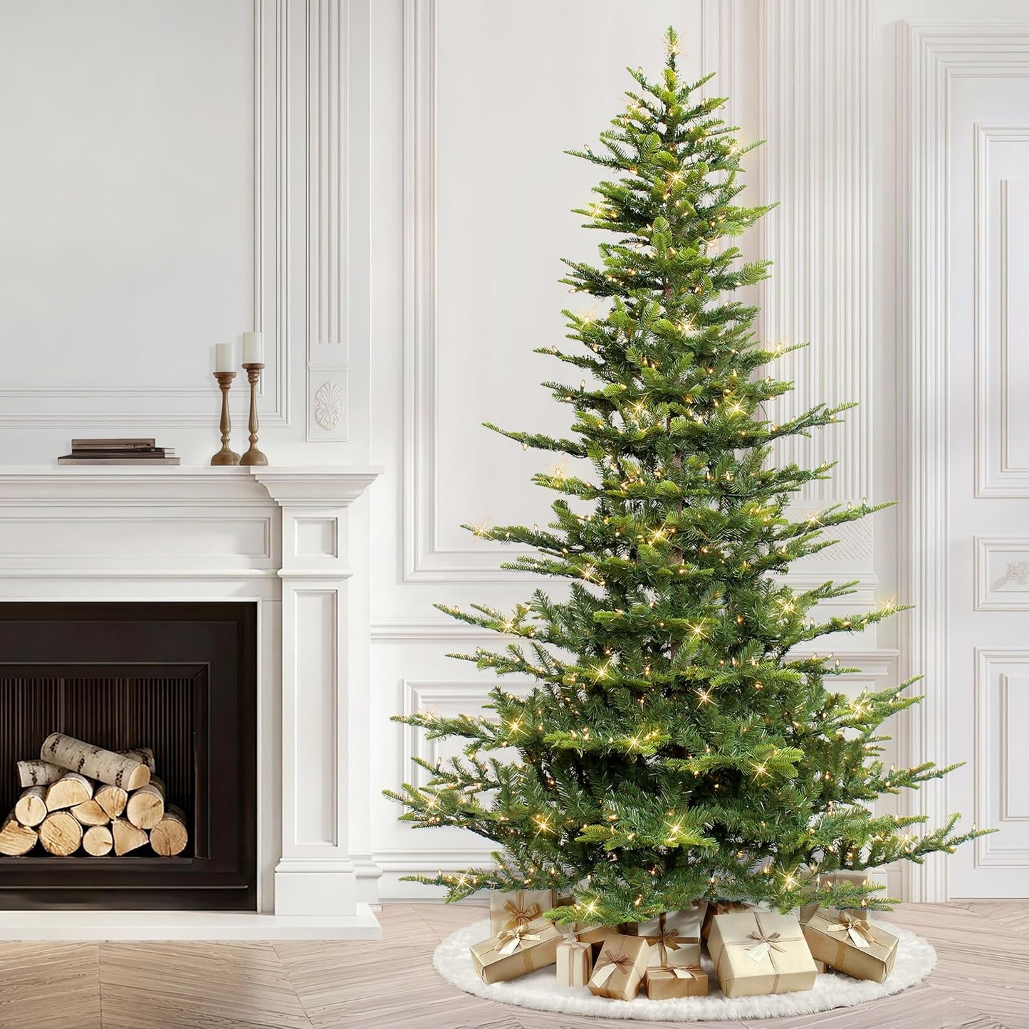 7.5Ft Pre-Lit Aspen Fir Artificial Christmas Tree