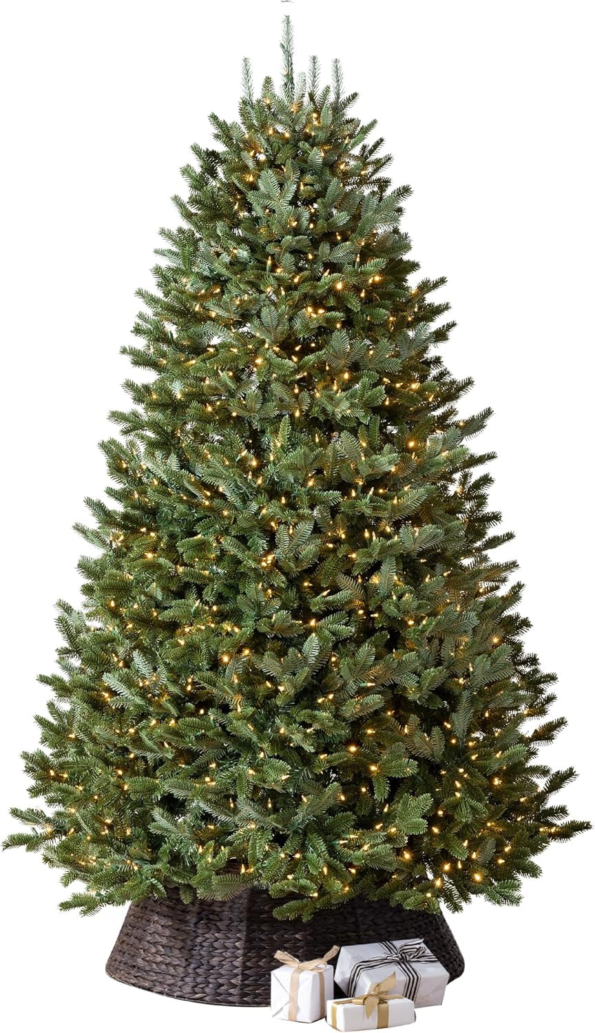 BH Fraser Fir - Full Christmas Tree with Most Realistic True Needle Foliage, Easy Plug Technology & Multiple Height and Lighting Options, LED Clear, 12Ft