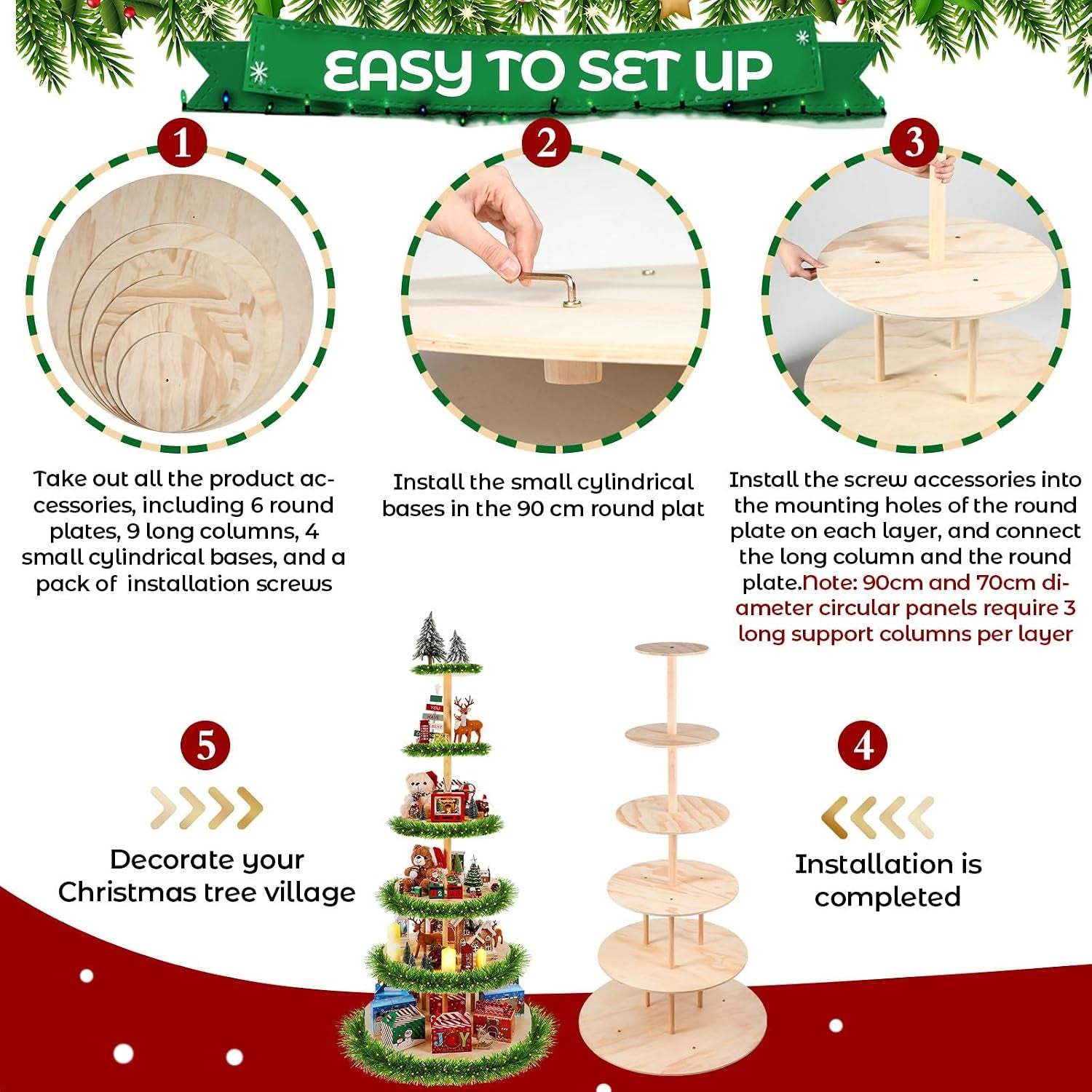 6 Tier 6 Ft Christmas Village Display, Circle