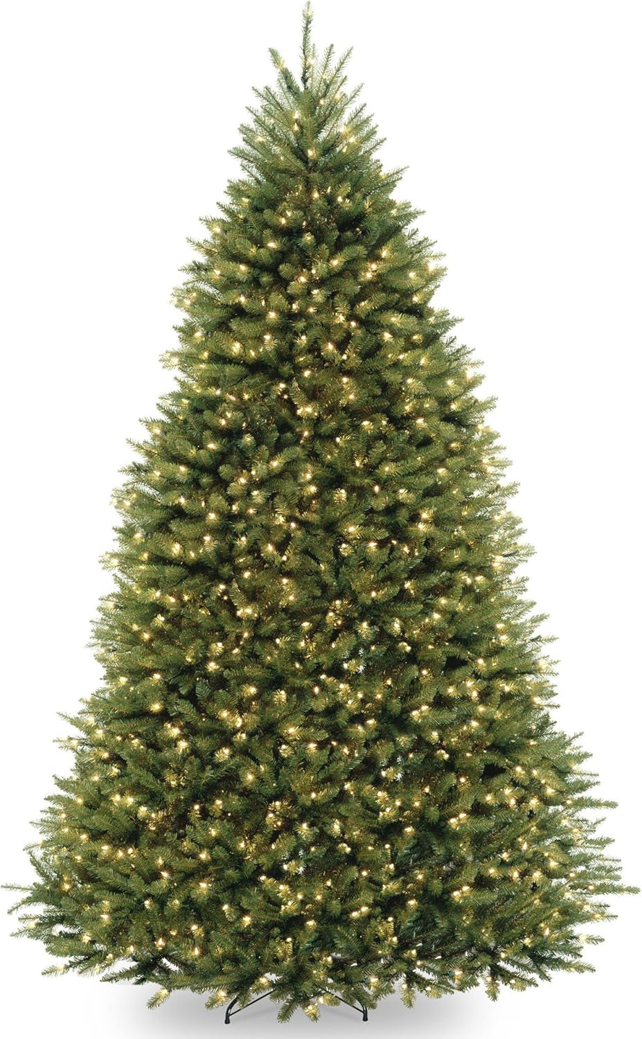 Pre-Lit Artificial Full Christmas Tree, Green, Dual Color LED Lights, Includes Powerconnect and Stand, 9 Feet