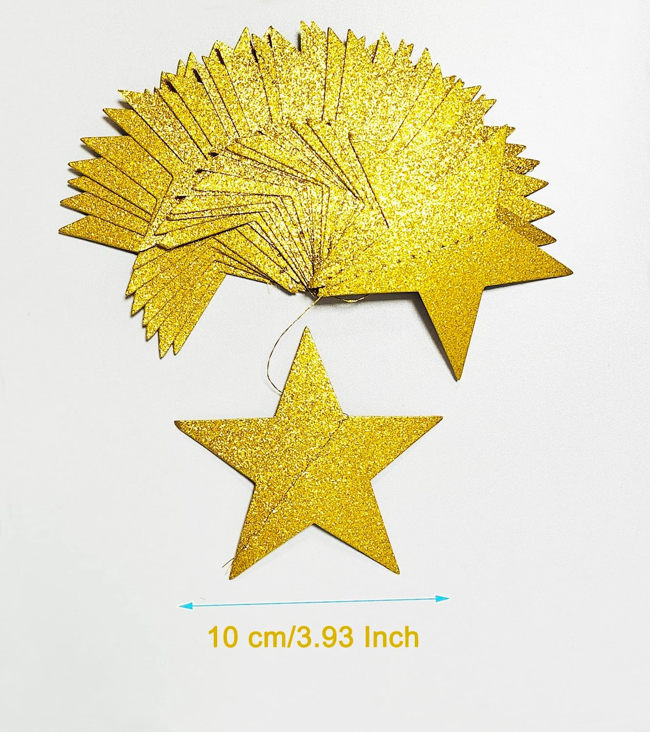 3-Pack Gold Star Garland Banner – Graduation Decorations 2026, Twinkle Twinkle Little Star Decorations for Christmas, Baby Shower & Birthday, 4" X 13Ft Each, Holiday Party Hanging Decor