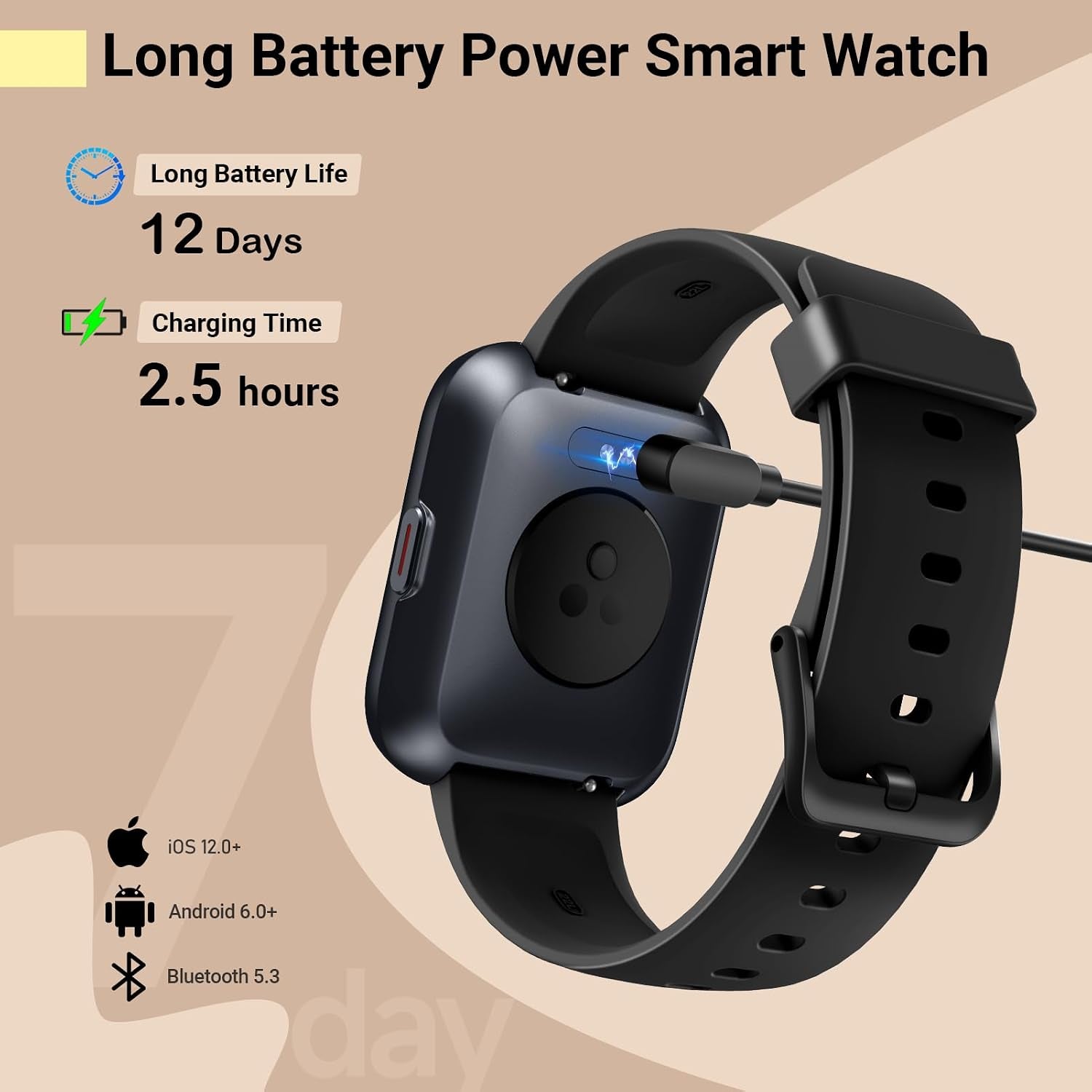 Smartwatch for Women/Men, Compatible with Android & Iphone, 1.8'' Fitness Tracker Watch with Alexa, Call & Notification Alerts, Heart Rate & Sleep Monitor, 120 Sports Modes, Waterproof Smart Watch