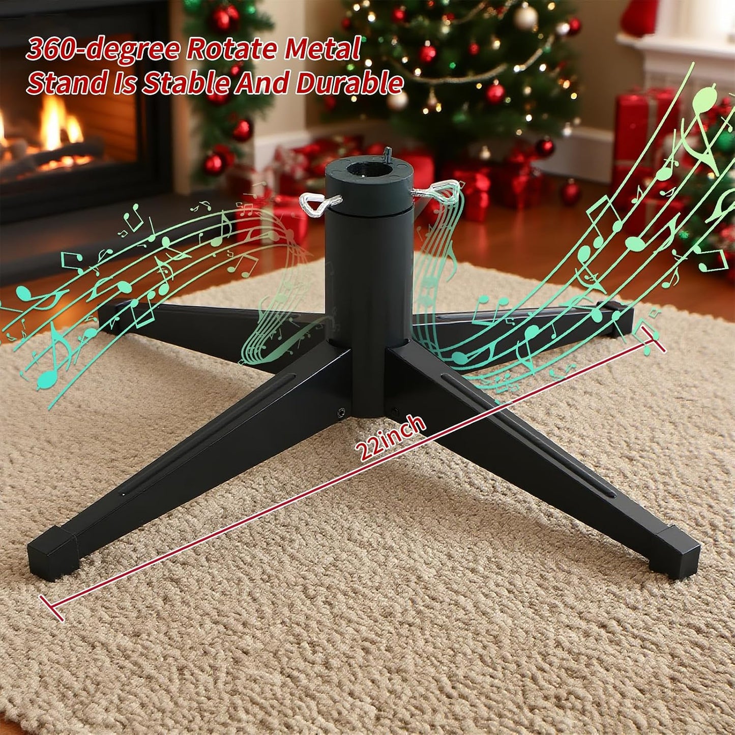Pre-Lit Rotating Christmas Tree, 6.5FT Artificial for Home Decor