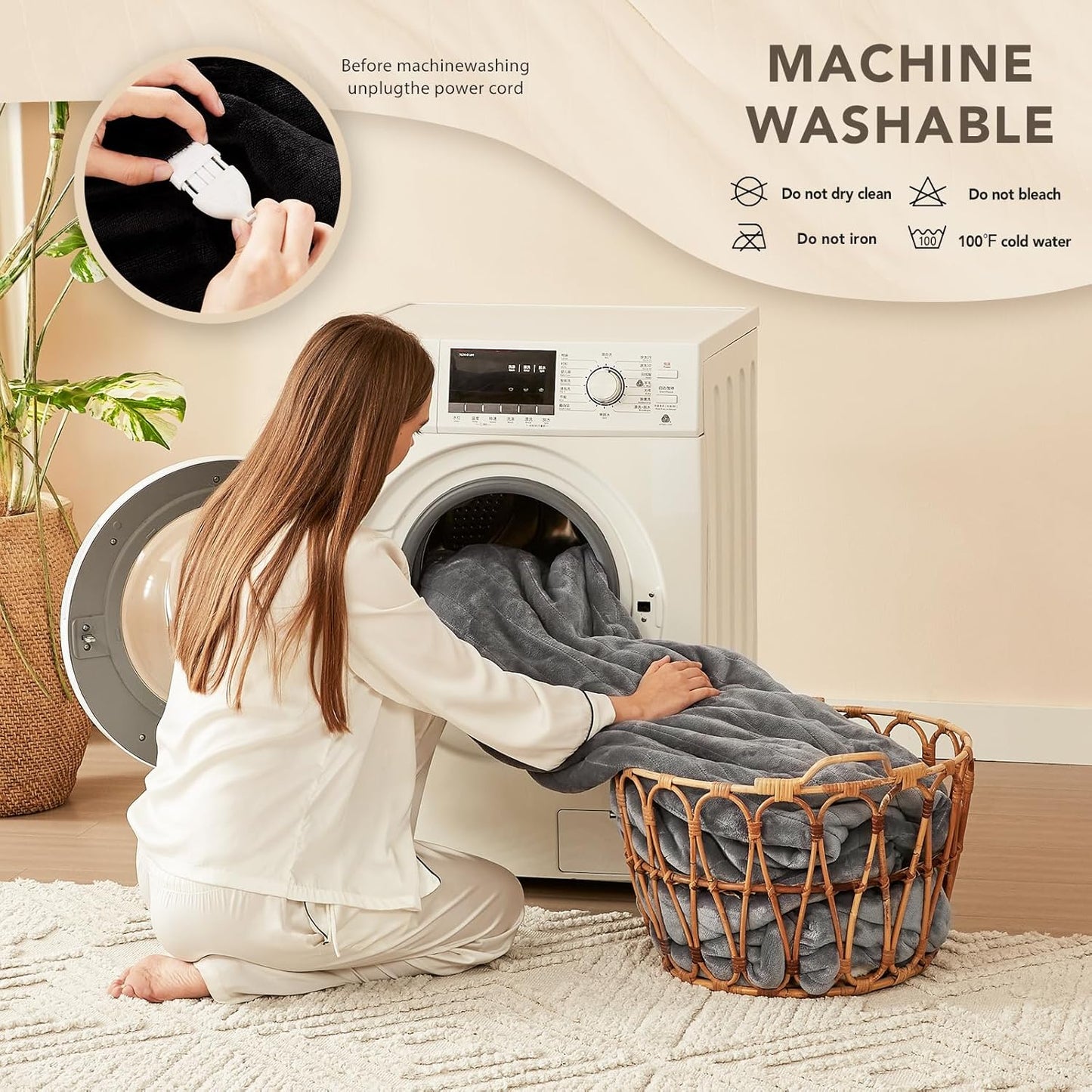 Heated Electric Blanket Twin 62"X84" Heating Throw Blanket