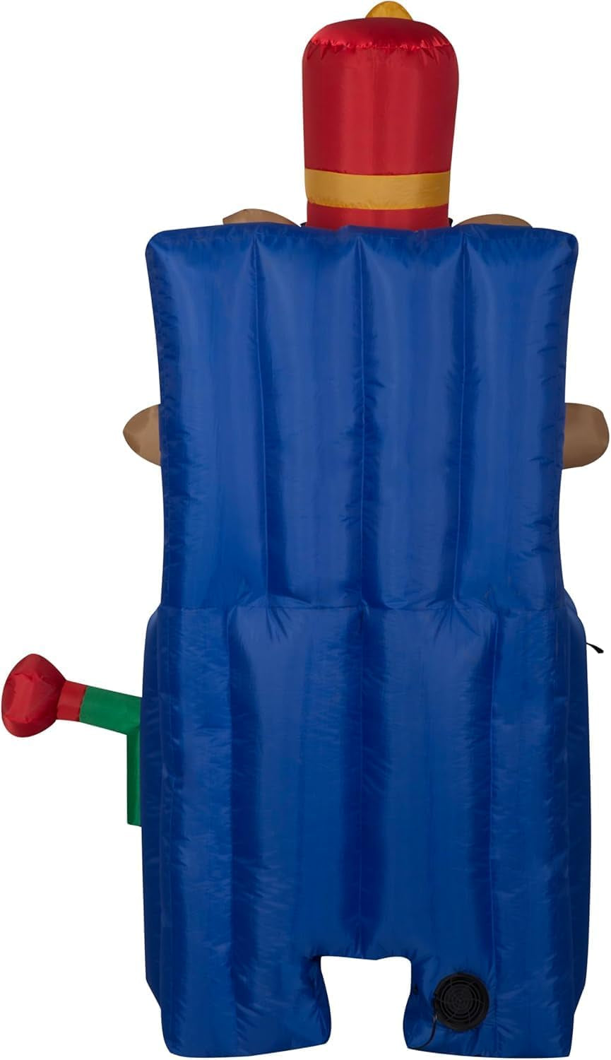 5FT Animated Dog Toy Soldier in a Box Christmas Inflatable by Gemmy - Holiday Yard Inflatables