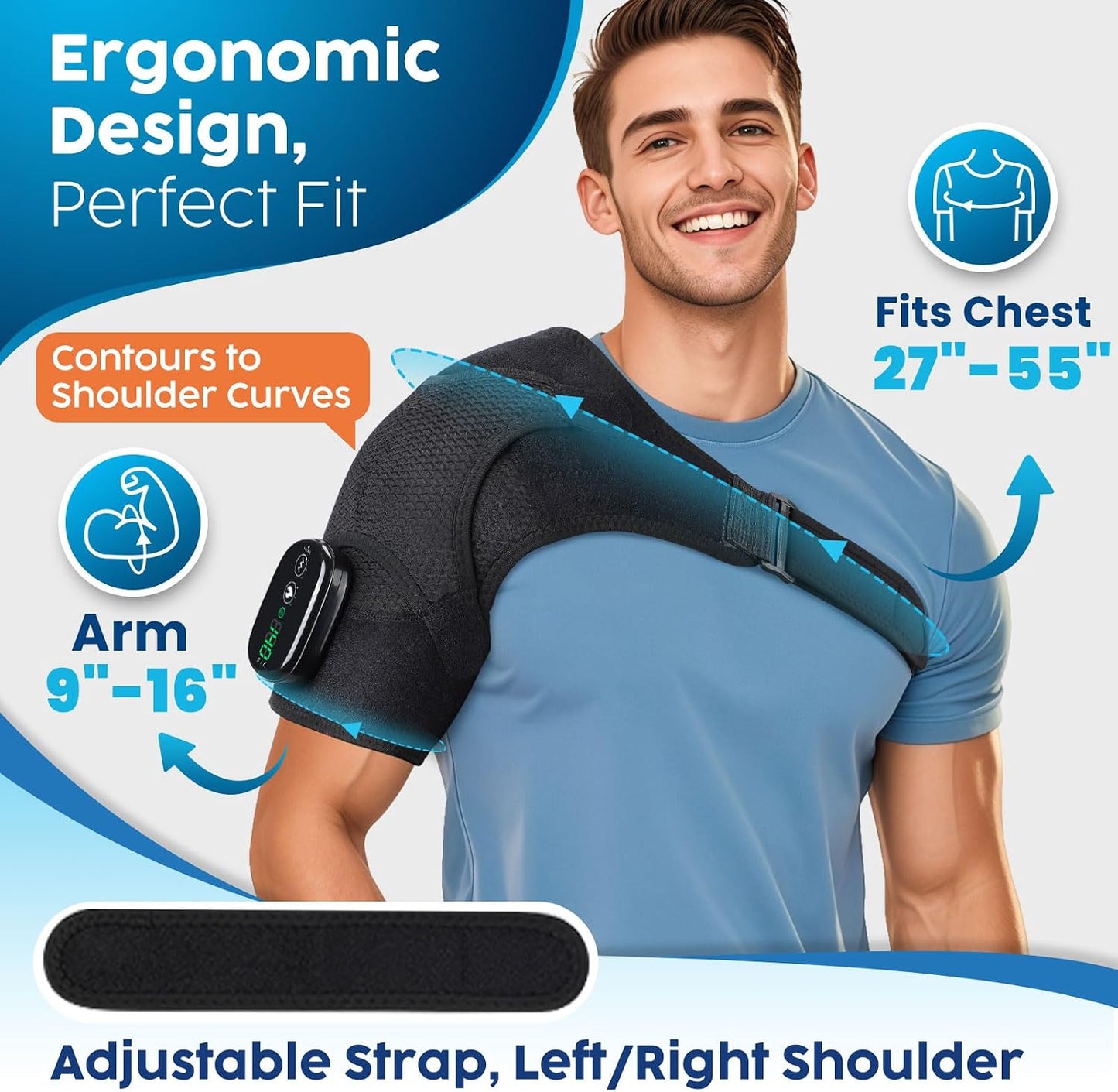 Cordless Shoulder Heating Pad with Massage, FSA Eligible Items
