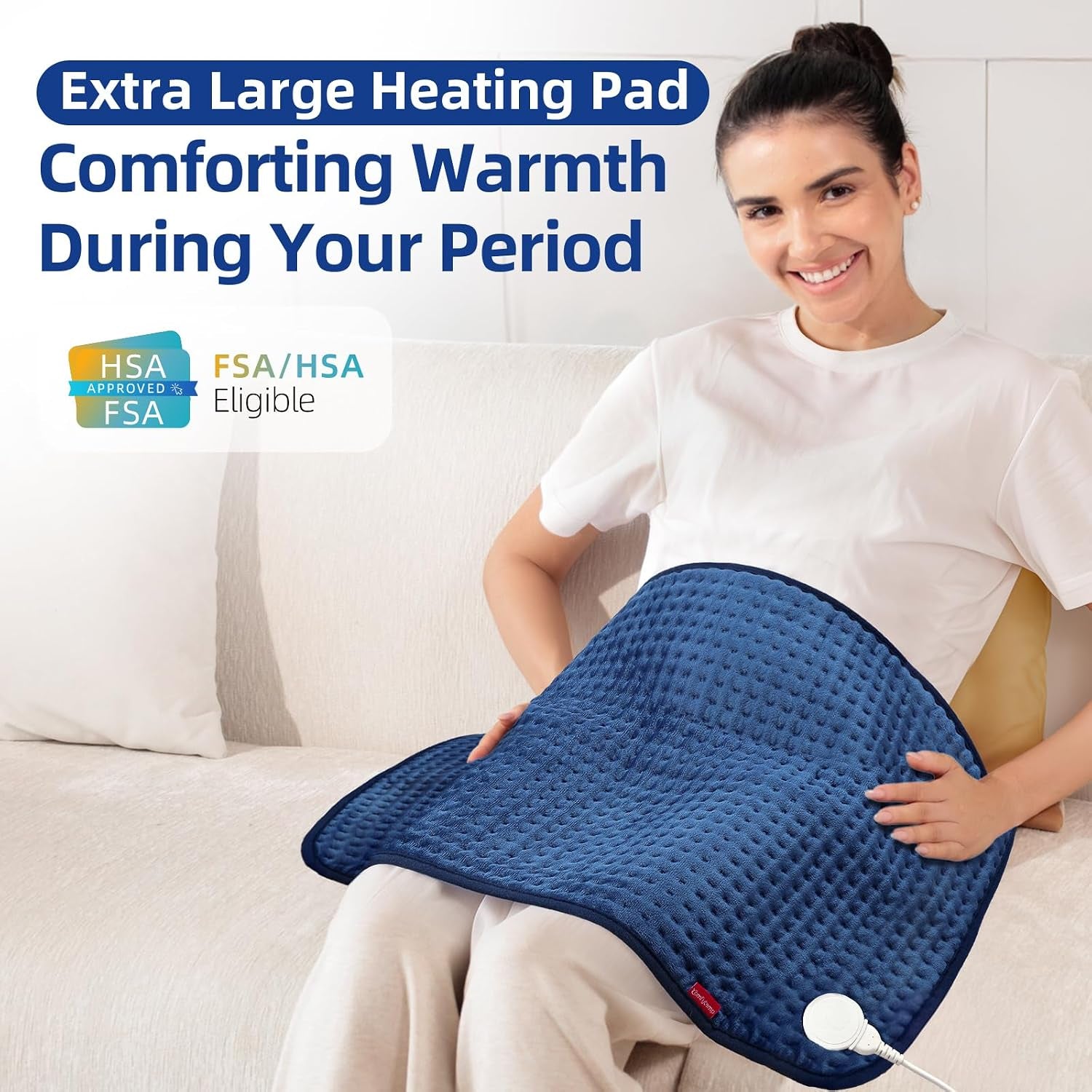 Extra Large Heating Pad for Back Period, 33''X 17'' FSA Eligible