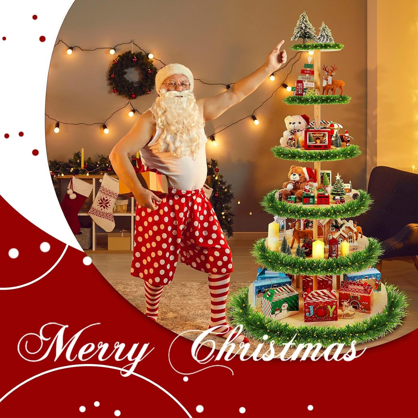 6 Tier 6 Ft Christmas Village Display, Circle