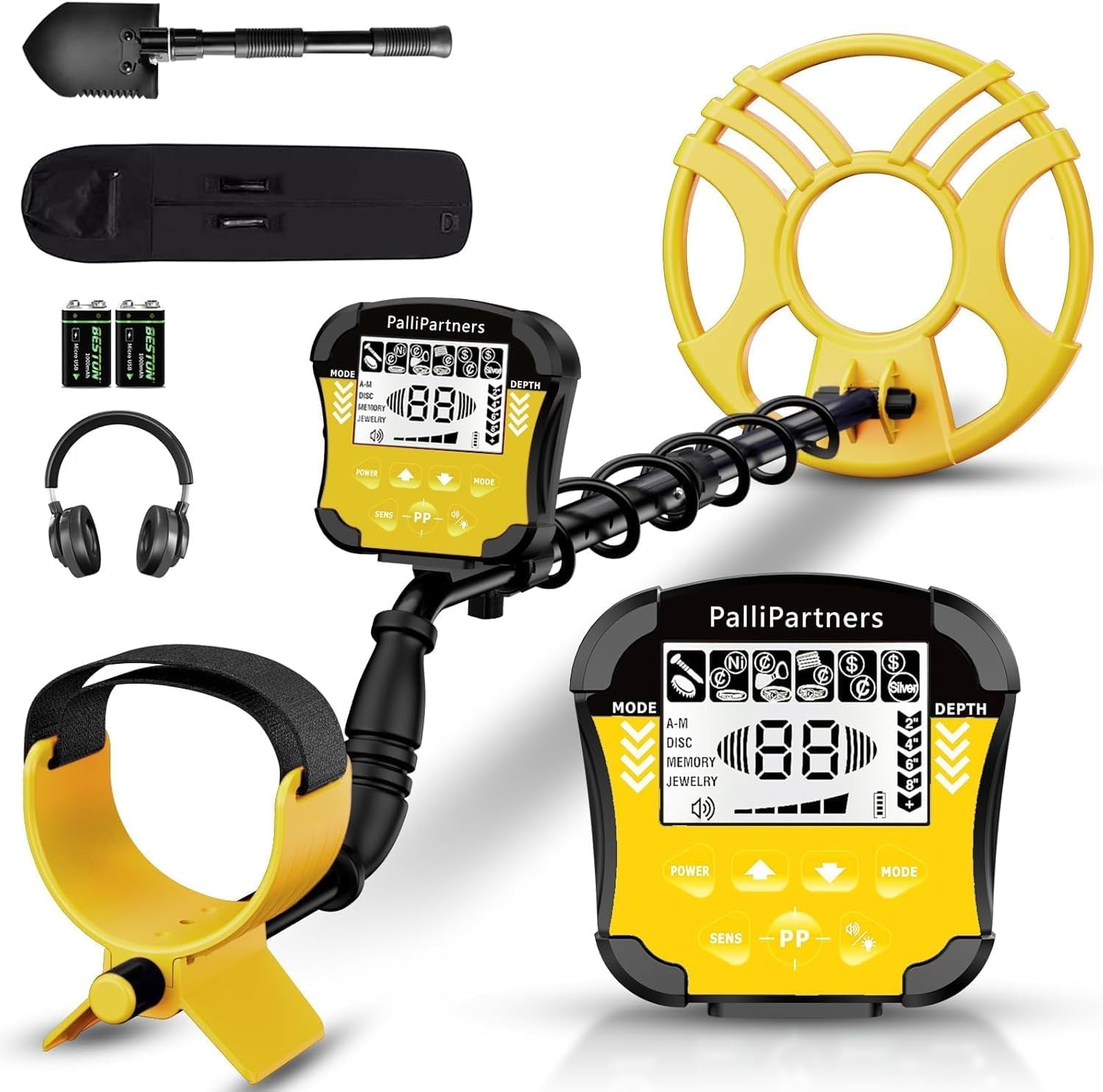 Metal Detector for Adults Waterproof-Professional Higher Accuracy Gold Detector with LCD Display,5 Mode,Advanced DSP Chip 12" Coil Metal Detectors(970-Yellow)