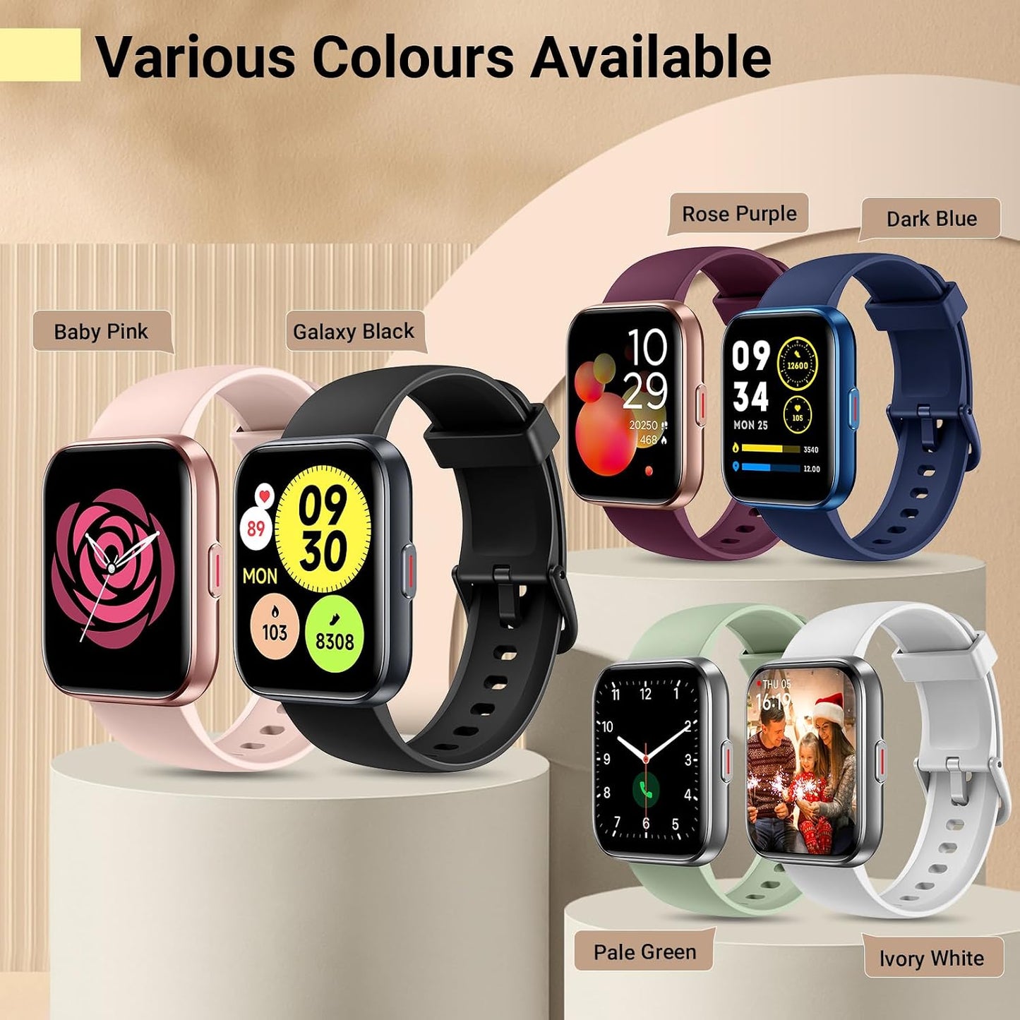 Smartwatch for Women/Men, Compatible with Android & Iphone, 1.8'' Fitness Tracker Watch with Alexa, Call & Notification Alerts, Heart Rate & Sleep Monitor, 120 Sports Modes, Waterproof Smart Watch