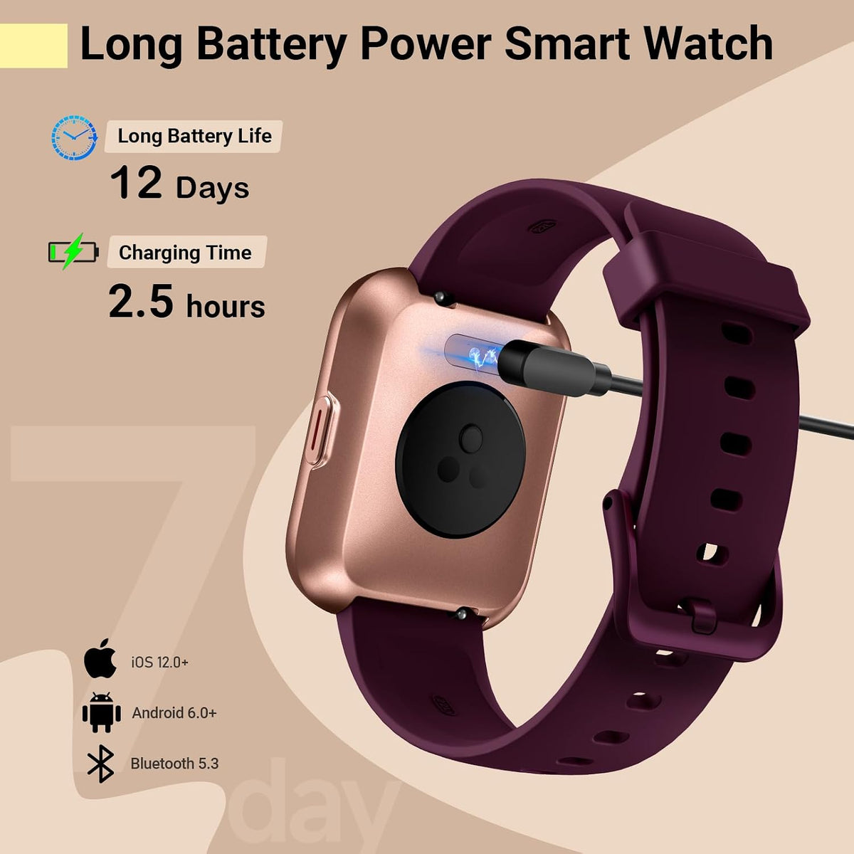 Smart Watches for Women, Smart Watch for Android Phones & Iphone, Fitness Watches for Women with Alexa, Call & Notification Alerts, Tracks Heart Rate/Sleep Smartwatches (Dark Purlple, 1.8 Inches)
