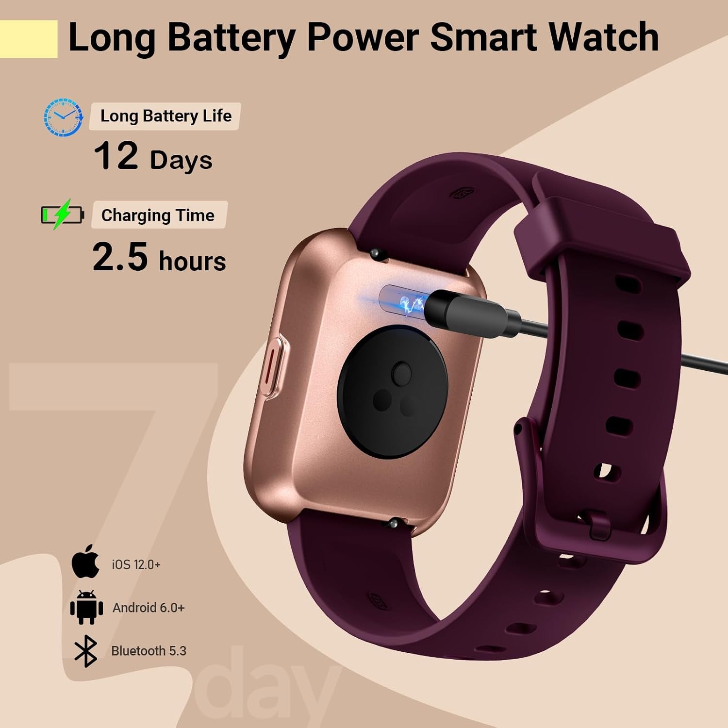 Smart Watches for Women, Smart Watch for Android Phones & Iphone, Fitness Watches for Women with Alexa, Call & Notification Alerts, Tracks Heart Rate/Sleep Smartwatches (Dark Purlple, 1.8 Inches)