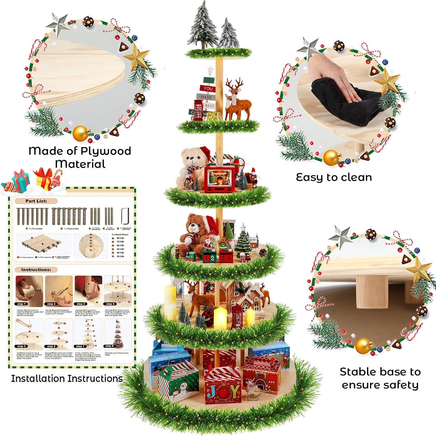 6 Tier 6 Ft Christmas Village Display, Circle