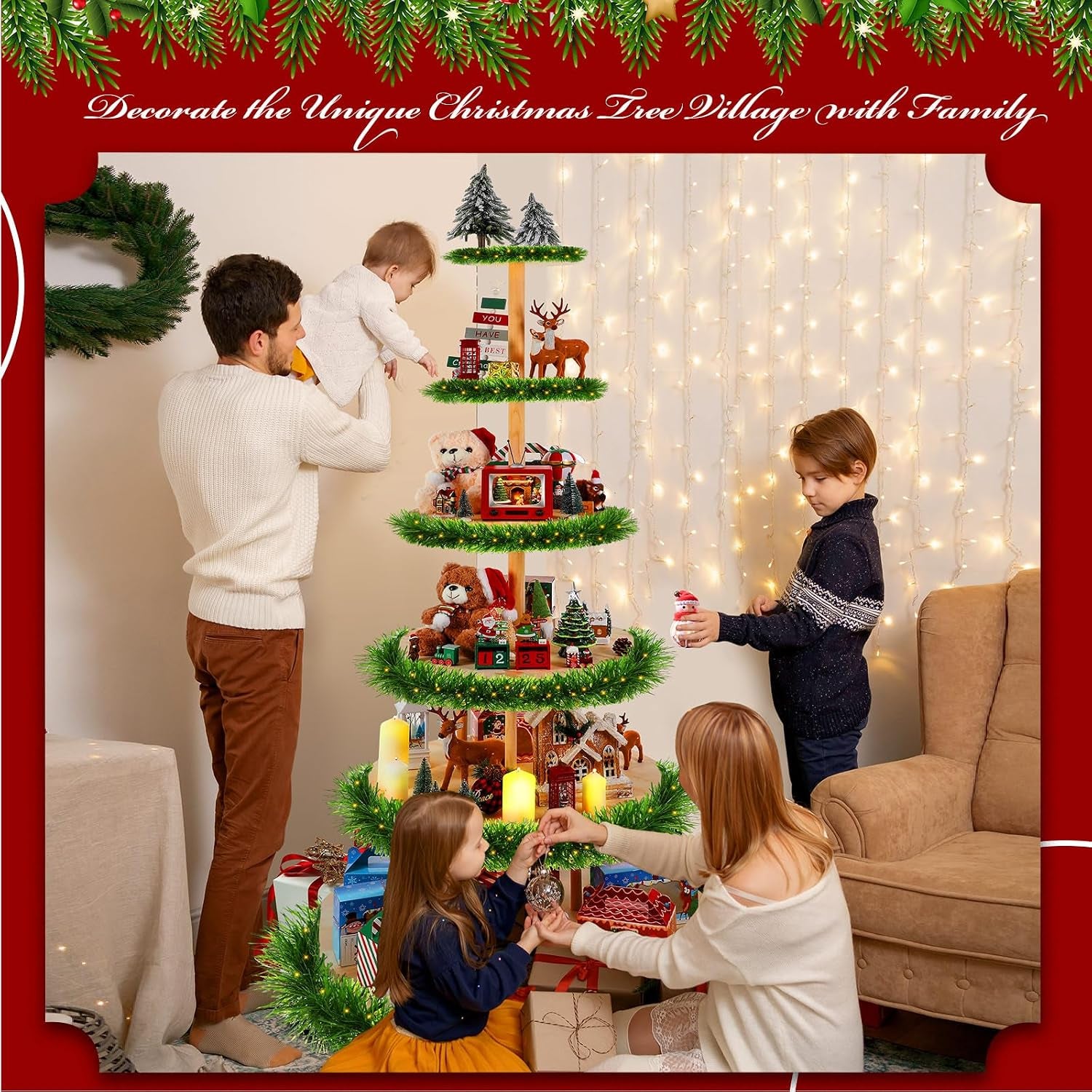 6 Tier 6 Ft Christmas Village Display, Circle