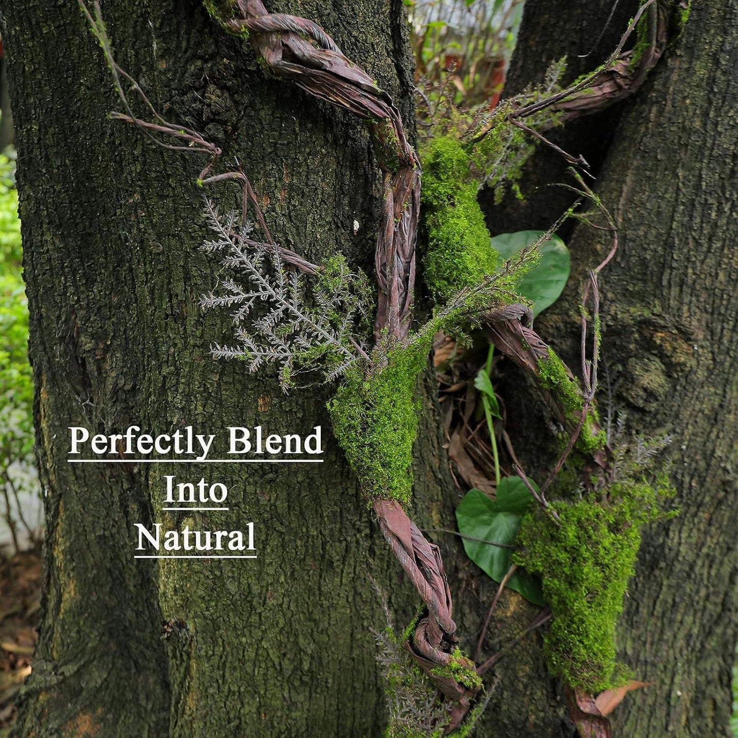 78" Large Bendable Fake Tree Trunk Branch Wall Hanging Moss Vine