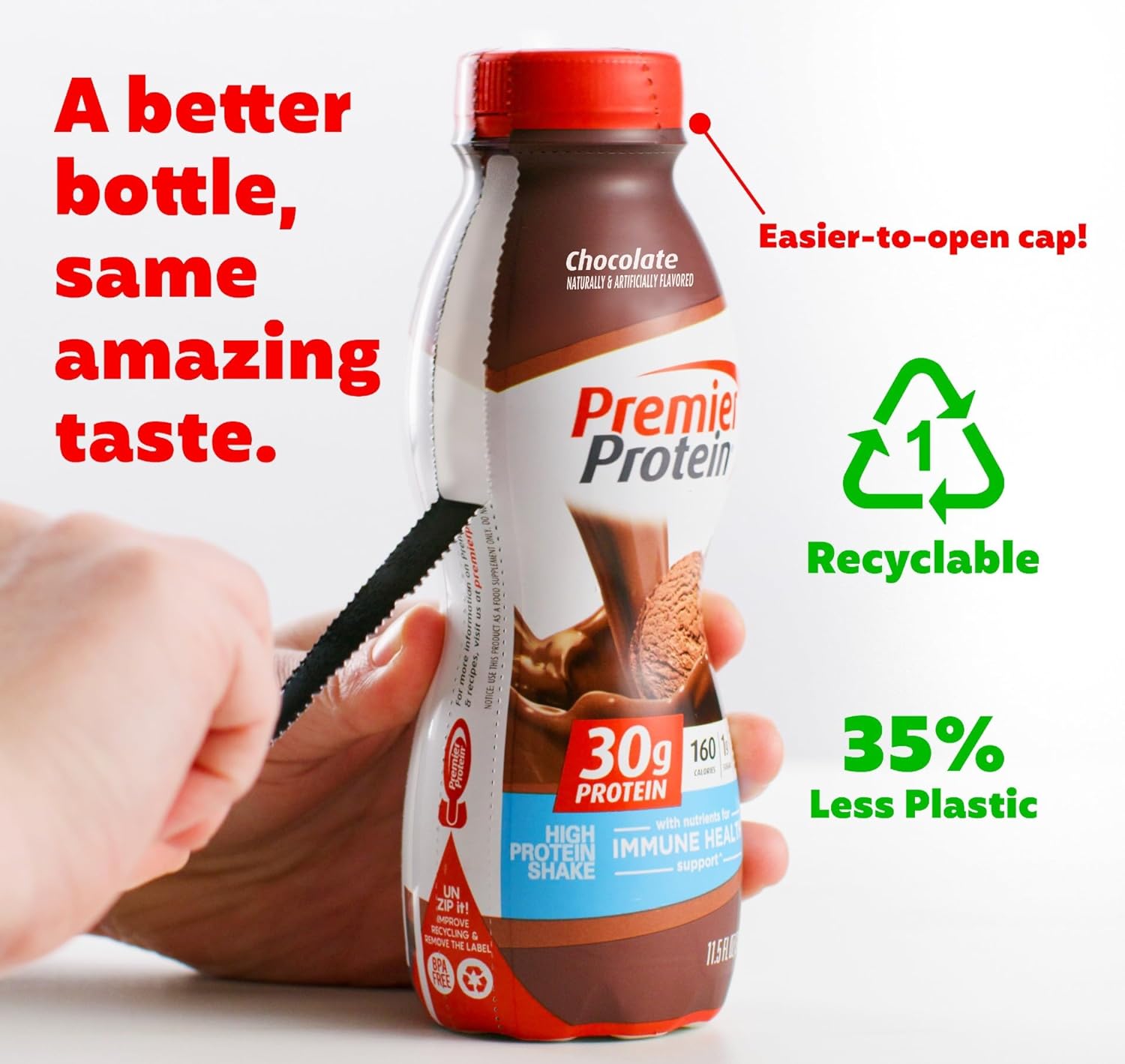 Protein Shake Premier, Chocolate, 30G Protein 1G Sugar 24 Vitamins Minerals Nutrients to Support Immune Health, 11.5 Fl Oz (Pack of 12)