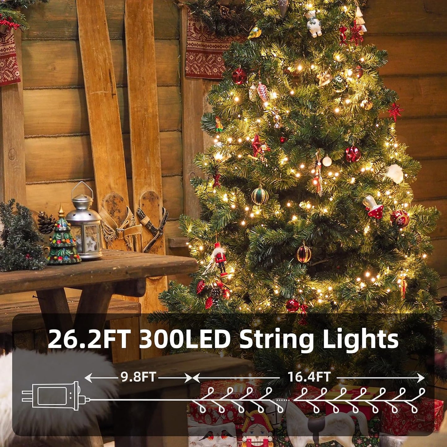 300Led Fairy Lights Plug in with Remote & Timer for Christmas Tree