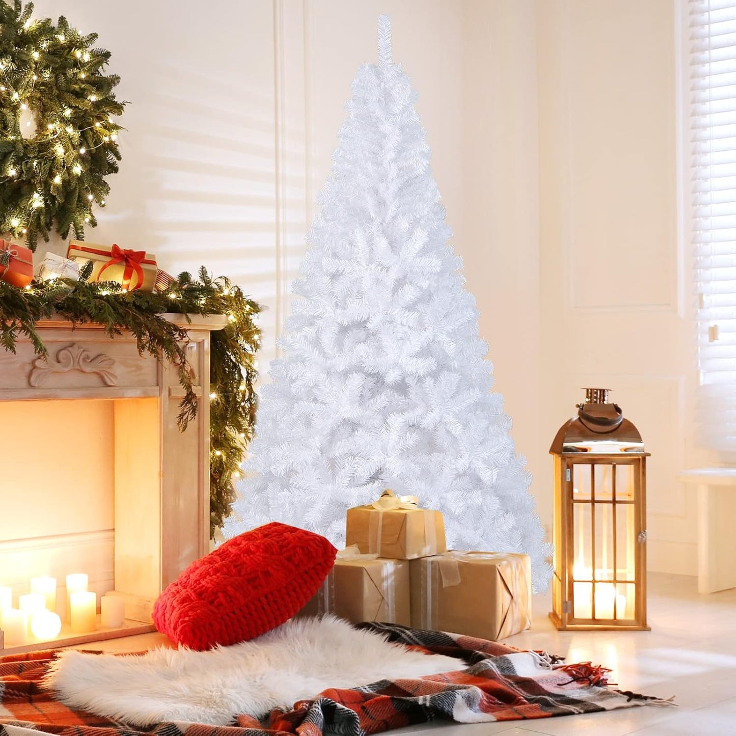 7Ft-Artificial-Pvc-Christmas-Tree-W-Stand-Holiday-Season-Indoor-Outdoor-White