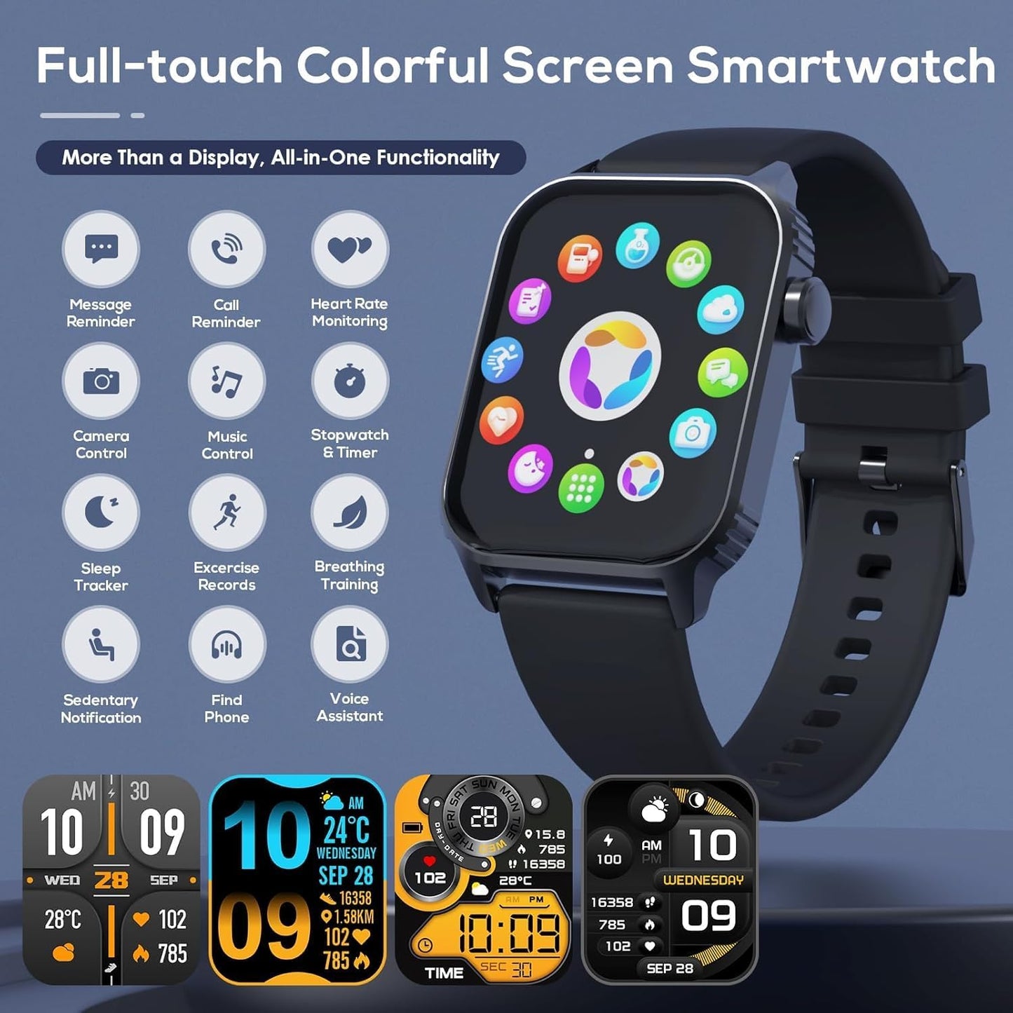 Smart Watch for Men, 120 Sports Modes Smartwatch with 1.83" HD, Alexa Built-In, Heart Rate/Sleep Monitor, IP67 Waterproof, Bluetooth Call & Music Control Fitness Watch for Iphone/Android (Black)