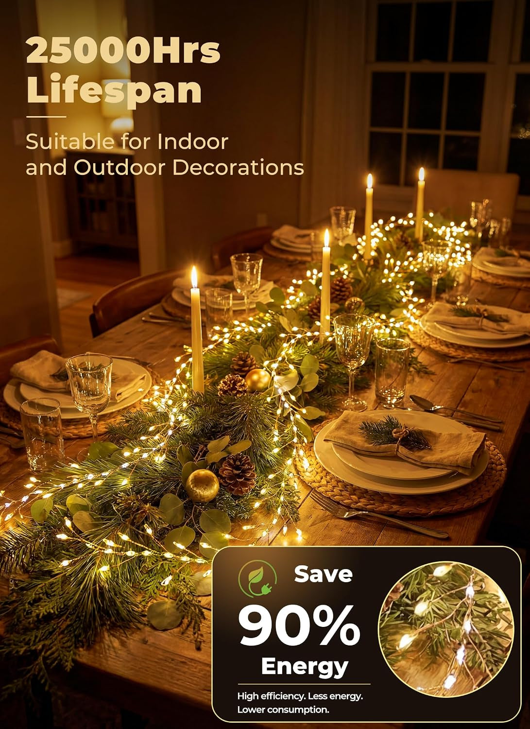Flowing Fairy Lights Plug in with 14 Modes, 10FT 388LED Twinkle Firecrackers String Lights Indoor Waterproof, Christmas Tree Cluster Lights for Bedroom Garland Christmas Decor, Warm White