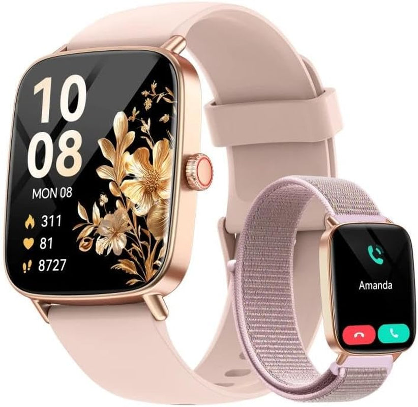 Smart Watch for Women, 1.85" HD Smartwatch (Answer/Make Calls), 2 Bands