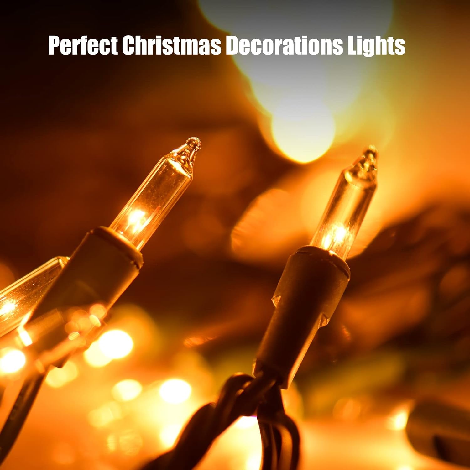 Christmas Lights Clear White 100 Count Incandescent Lights UL Certified Connectable Christmas Tree Lights with Green Wires for Indoor Outdoor Xmas, Wedding, Holiday, Party, Home Decorations