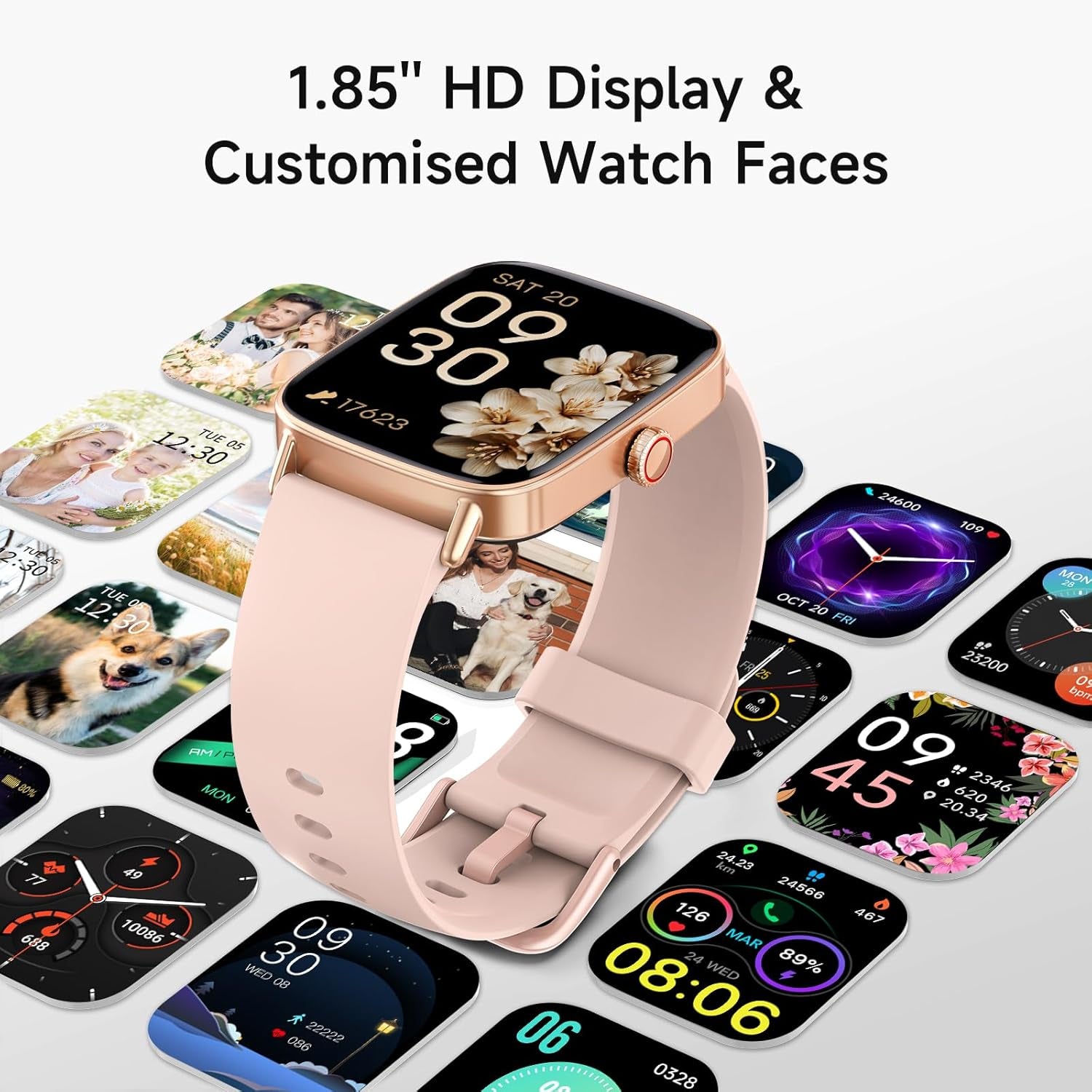 Smart Watch for Women, 1.85" HD Smartwatch (Answer/Make Calls), 2 Bands