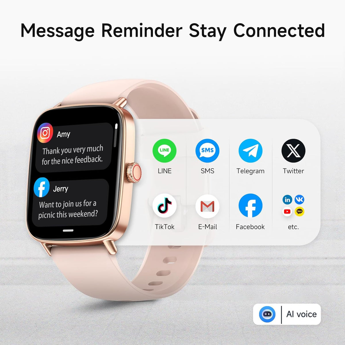 Smart Watch for Women, 1.85" HD Smartwatch (Answer/Make Calls), 2 Bands