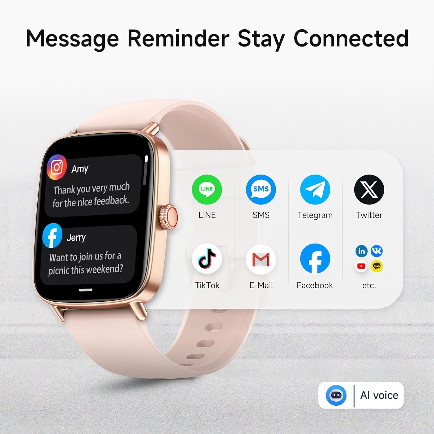 Smart Watch for Women, 1.85" HD Smartwatch (Answer/Make Calls), 2 Bands