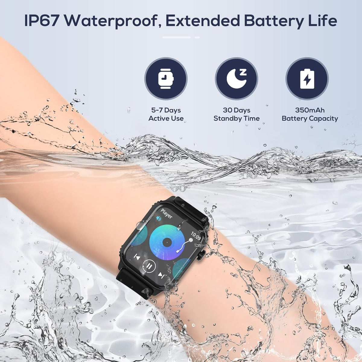 Smart Watch for Men, 120 Sports Modes Smartwatch with 1.83" HD, Alexa Built-In, Heart Rate/Sleep Monitor, IP67 Waterproof, Bluetooth Call & Music Control Fitness Watch for Iphone/Android (Black)
