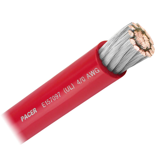 Pacer Red 4/0 AWG Battery Cable - Sold By The Foot  [WUL4/0RD-FT]