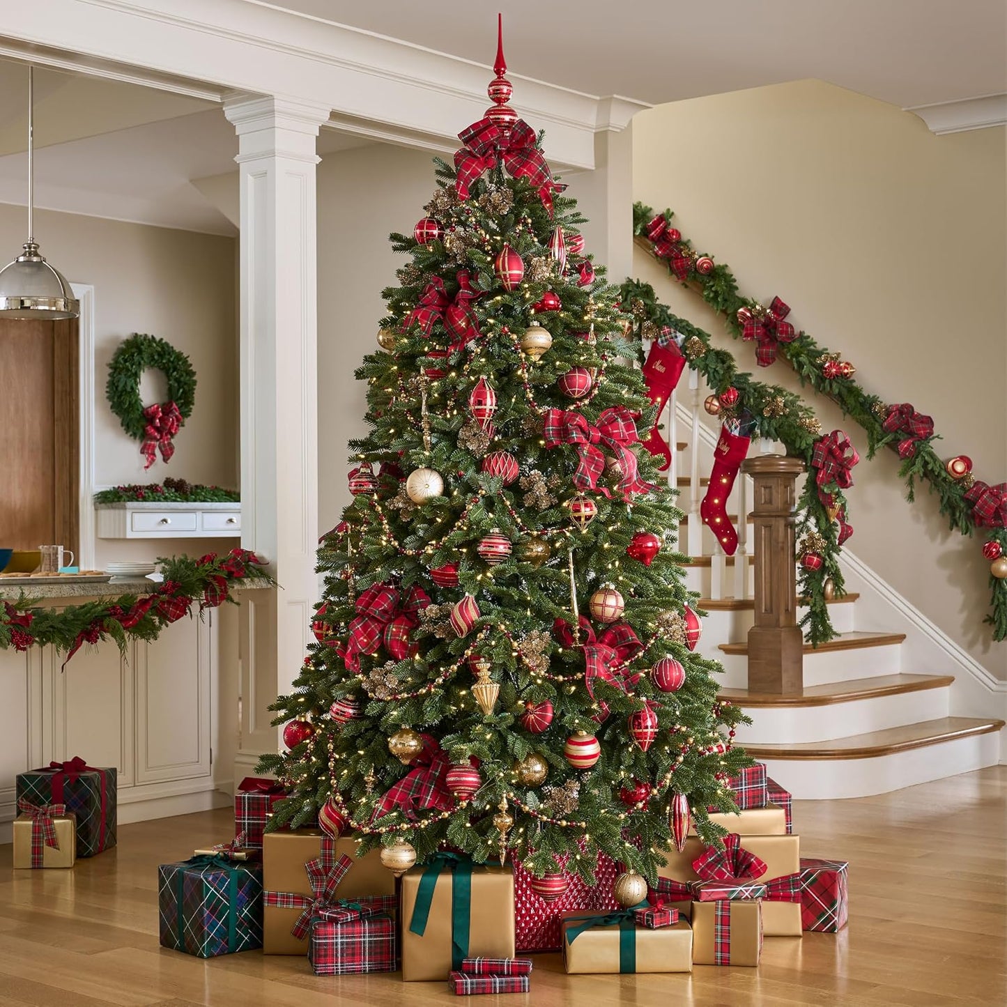 BH Fraser Fir - Full Christmas Tree with Most Realistic True Needle Foliage, Easy Plug Technology & Multiple Height and Lighting Options, LED Clear, 12Ft