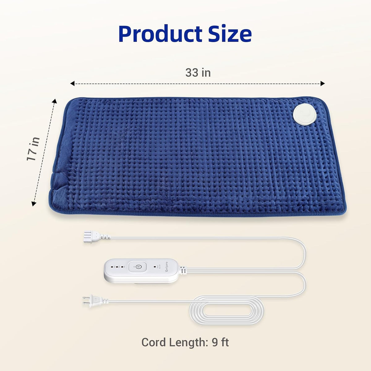 Extra Large Heating Pad for Back Period, 33''X 17'' FSA Eligible